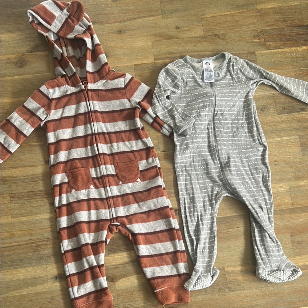 Striped Brown and Gray Kids pajamas